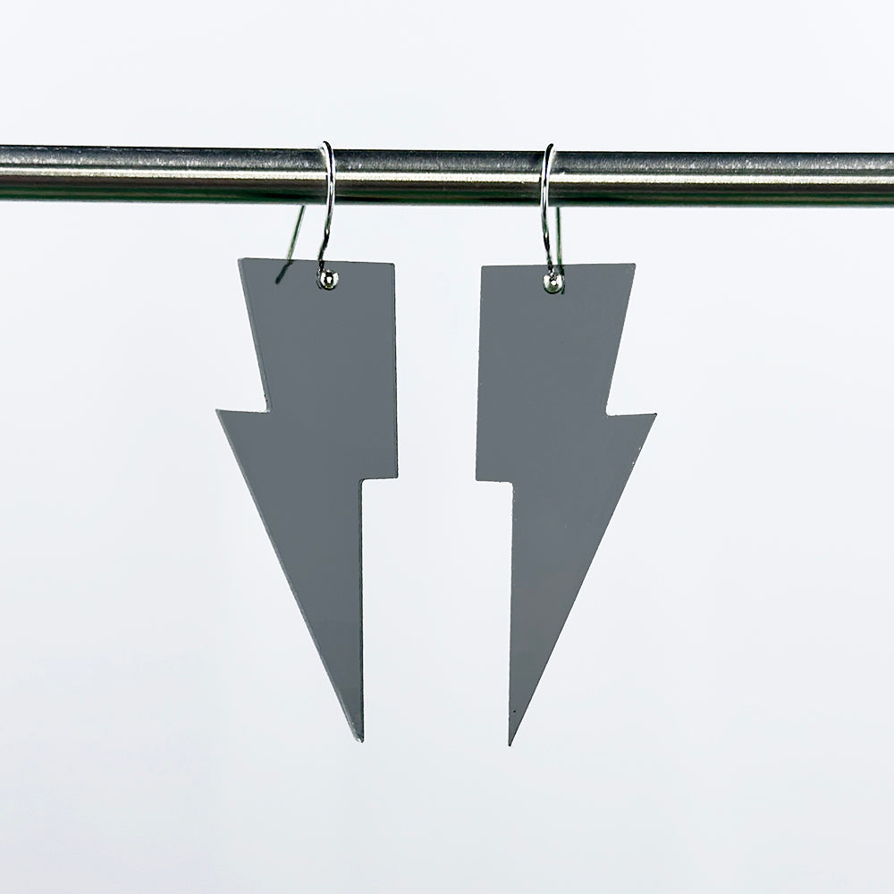 Hanging Lightning Bolt Earrings - Transparent Colors