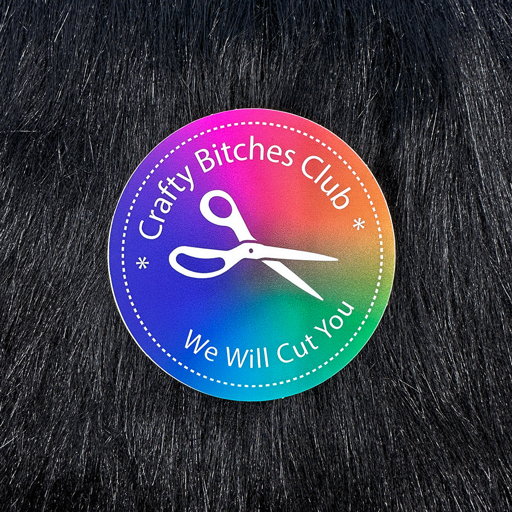 Crafty Bitches Club Vinyl Sticker in Rainbow