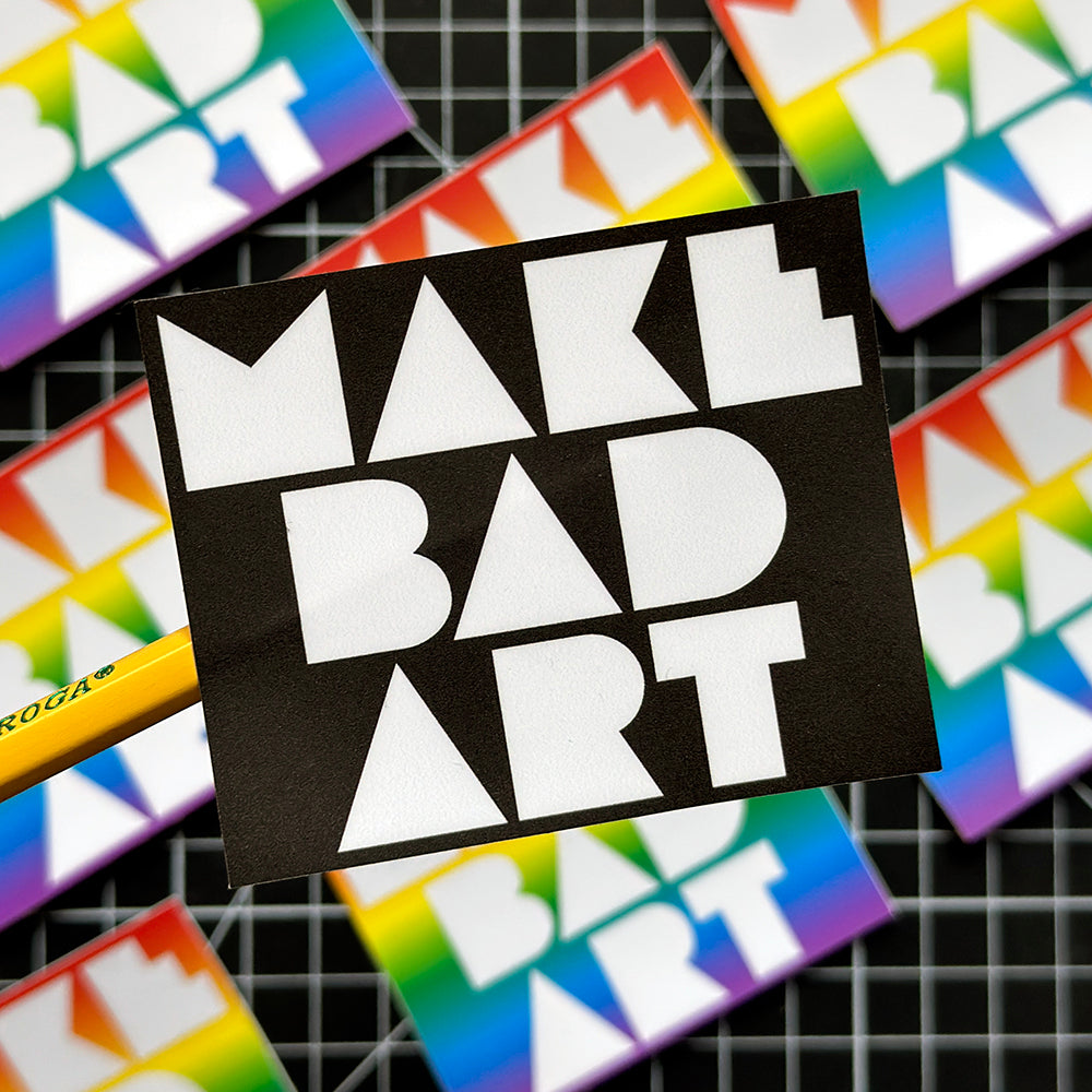 Make Bad Art Vinyl Sticker in Black & White