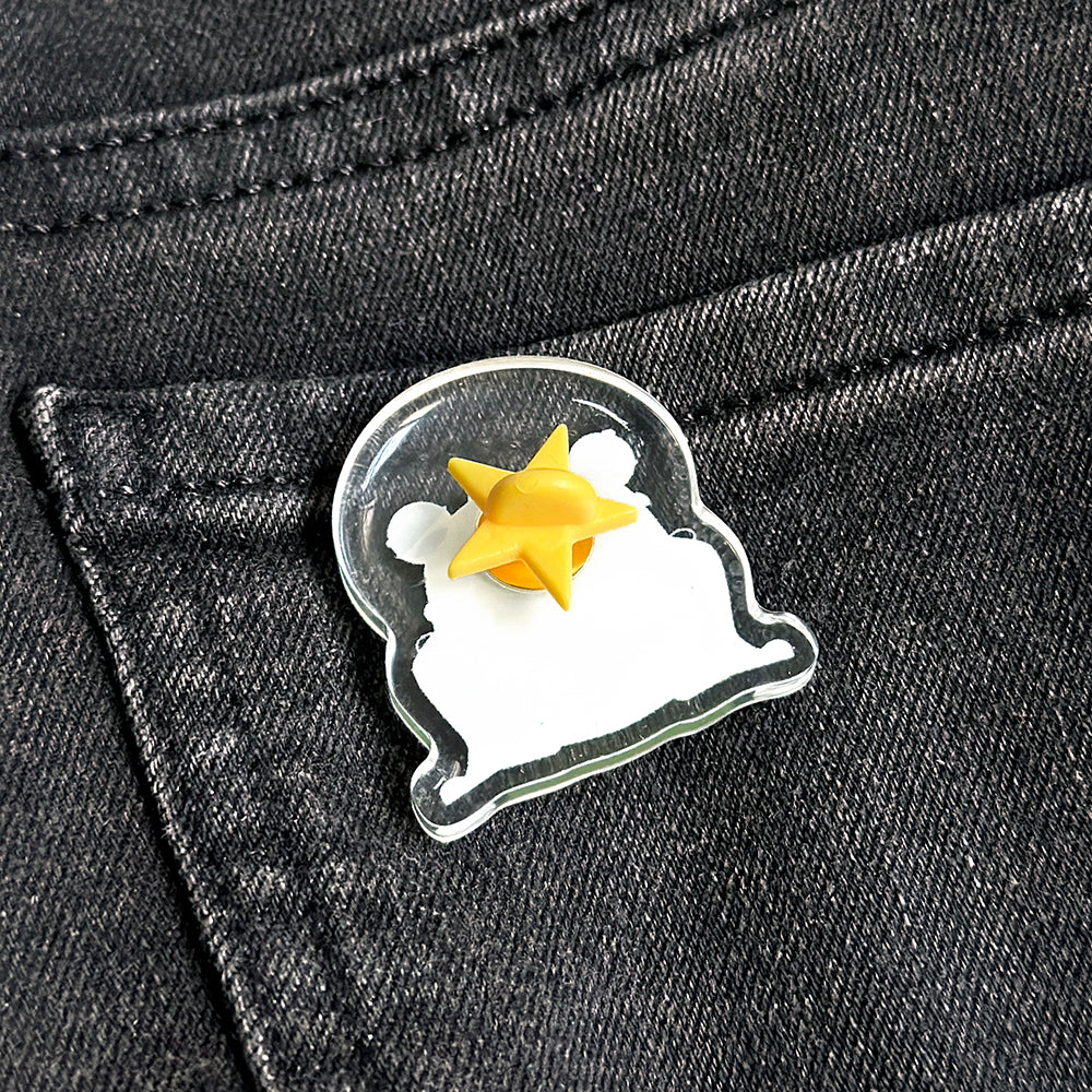 Sad Frog in Space Acrylic Pin