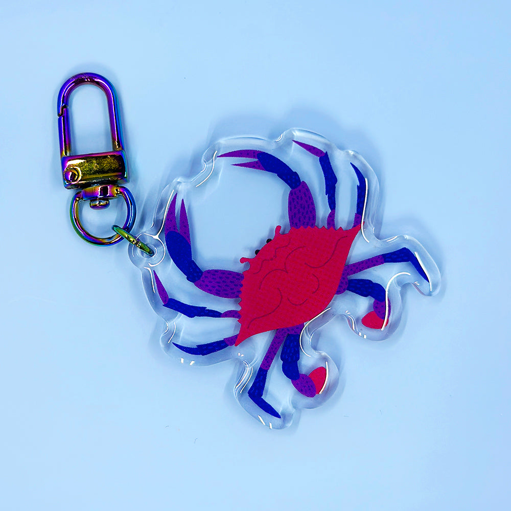 PRIDE Crab Acrylic Keychain - Bi