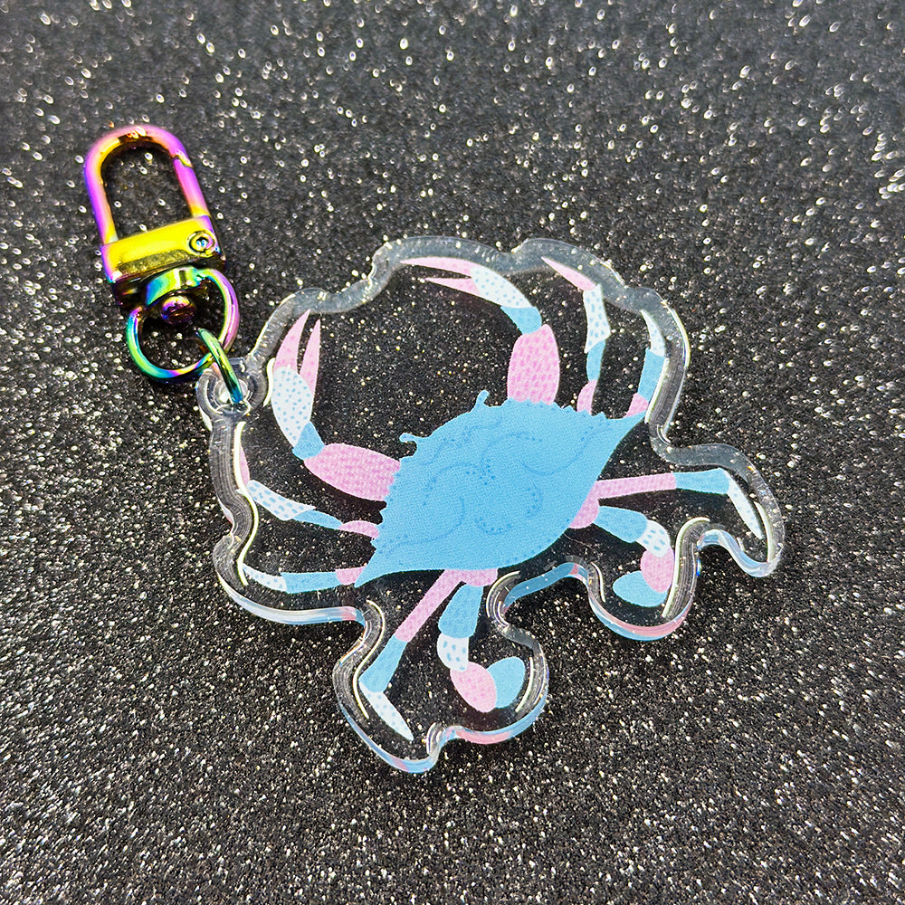 PRIDE Crab Acrylic Keychain - Trans