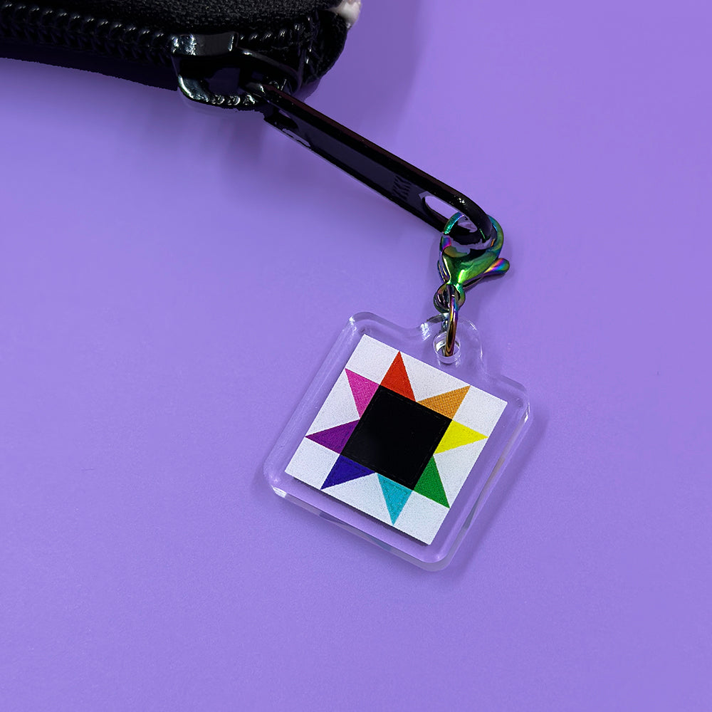 Quilty Zipper Charm - Rainbow