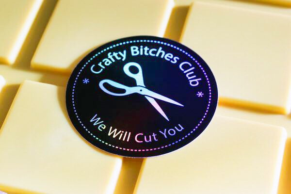 Holographic Crafty Bitches Club Vinyl Sticker