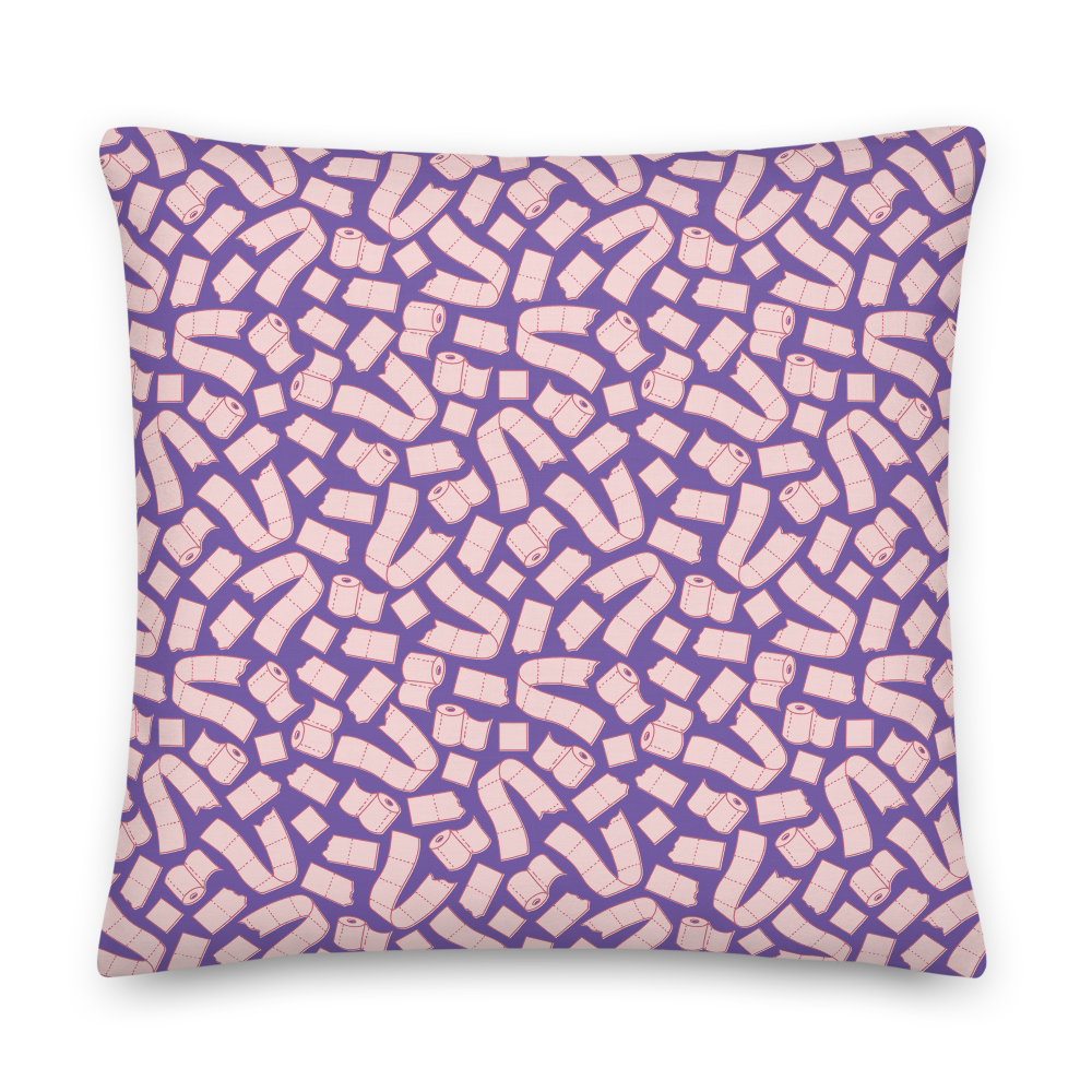 Toilet Paper Everywhere! Pillow - Vapor Purple