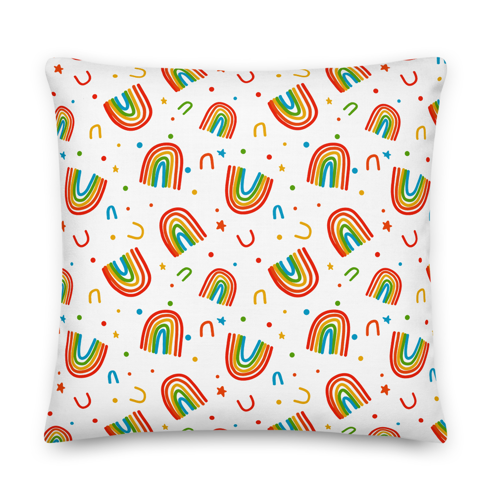 Rainbow Doodles Pillow