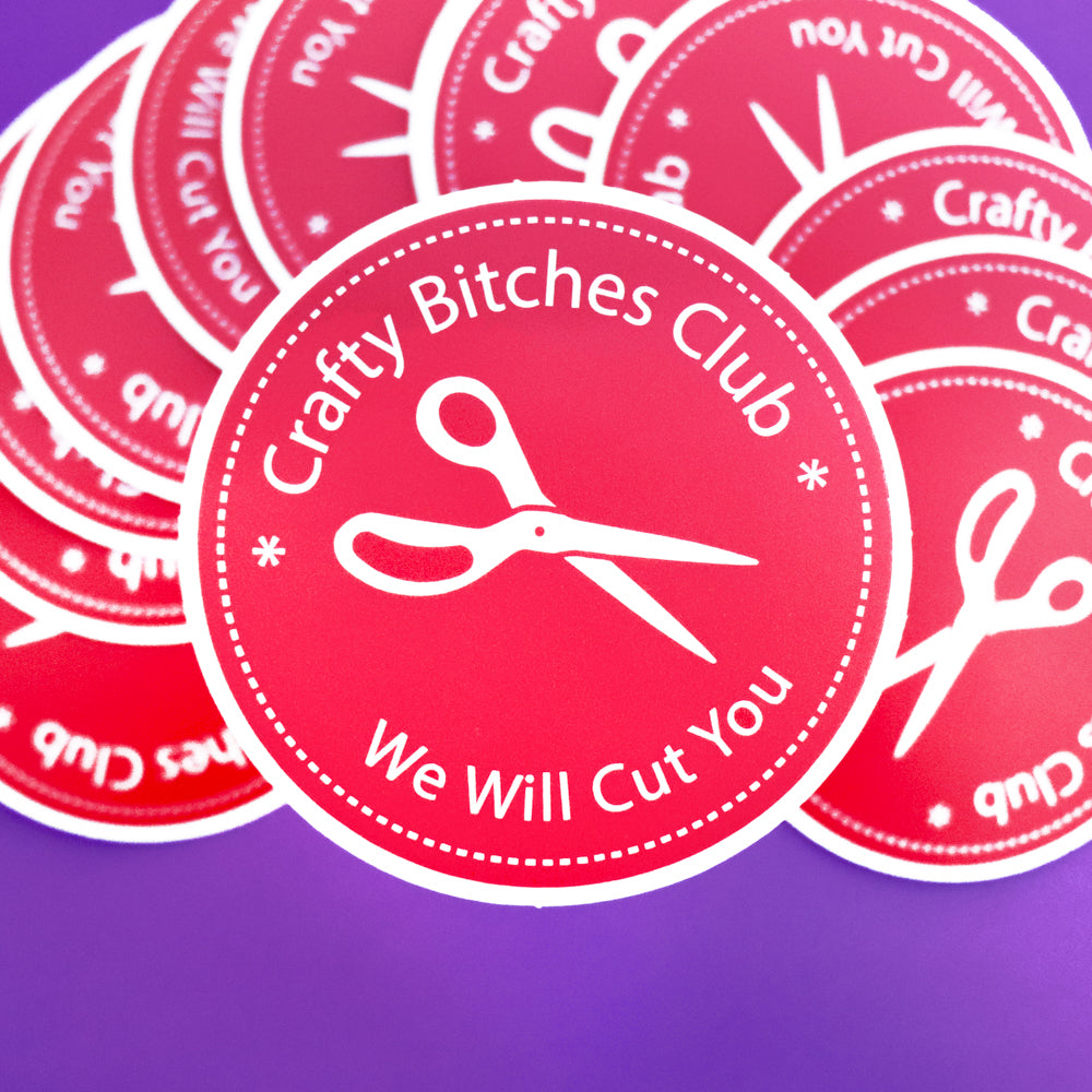 Crafty Bitches Club Vinyl Sticker in Pink