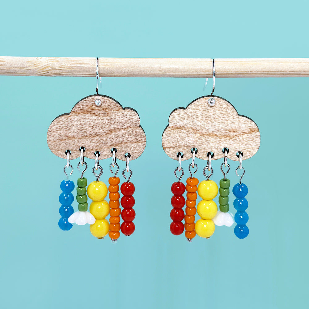 Rainbow Cloud Hanging Earrings