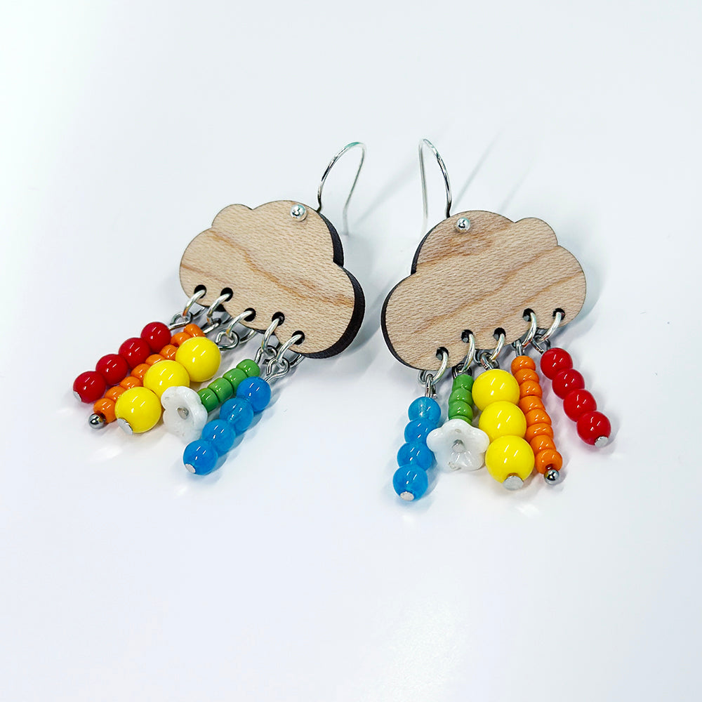 Rainbow Cloud Hanging Earrings