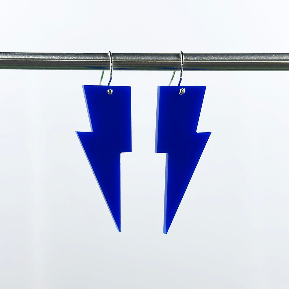 Hanging Lightning Bolt Earrings - Solid Colors