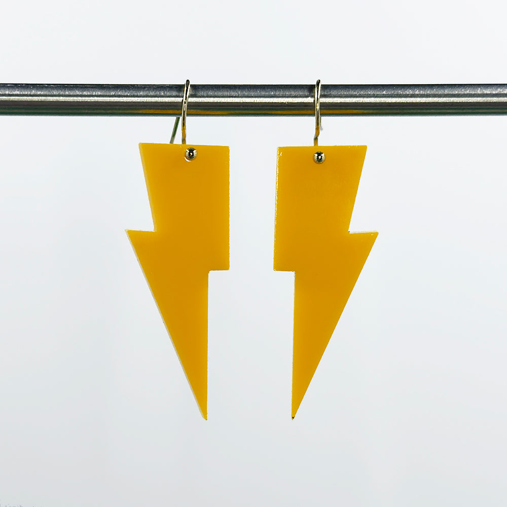 Hanging Lightning Bolt Earrings - Solid Colors