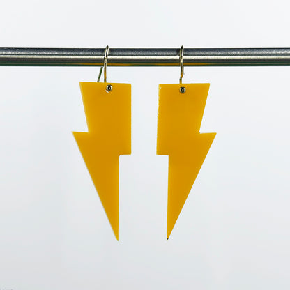 Hanging Lightning Bolt Earrings - Solid Colors