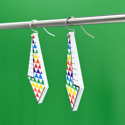 Hanging Quilt Earrings - Rainbow