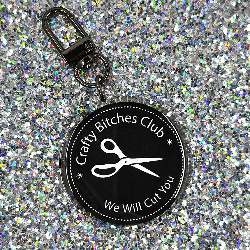 Crafty Bitches Club Keychain in Black