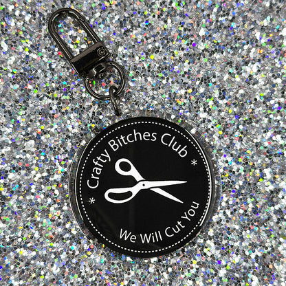 Crafty Bitches Club Keychain in Black