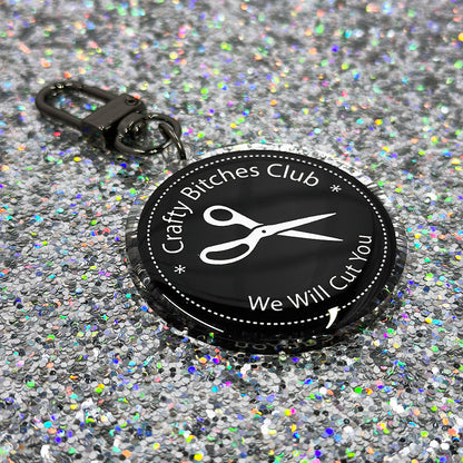 Crafty Bitches Club Keychain in Black