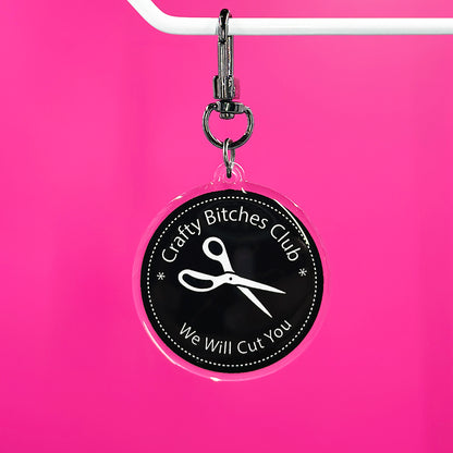 Crafty Bitches Club Keychain in Black