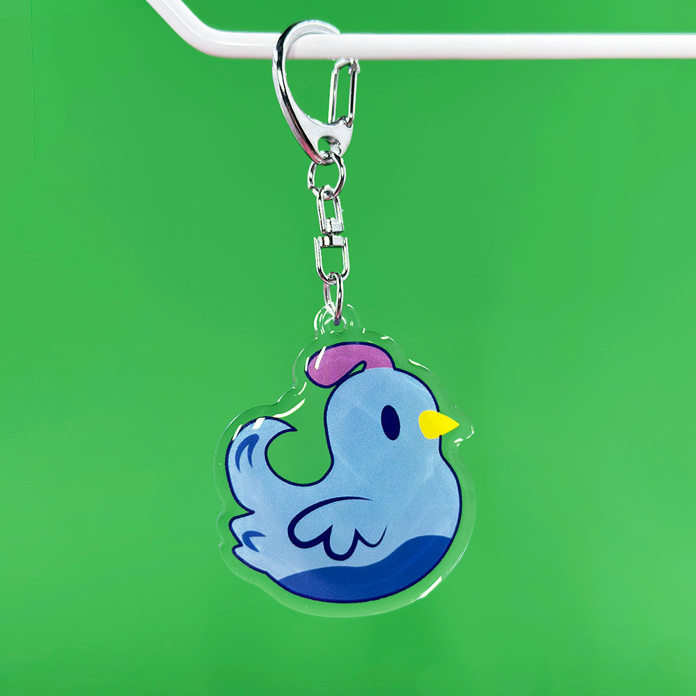 Blue Chicken Keychain