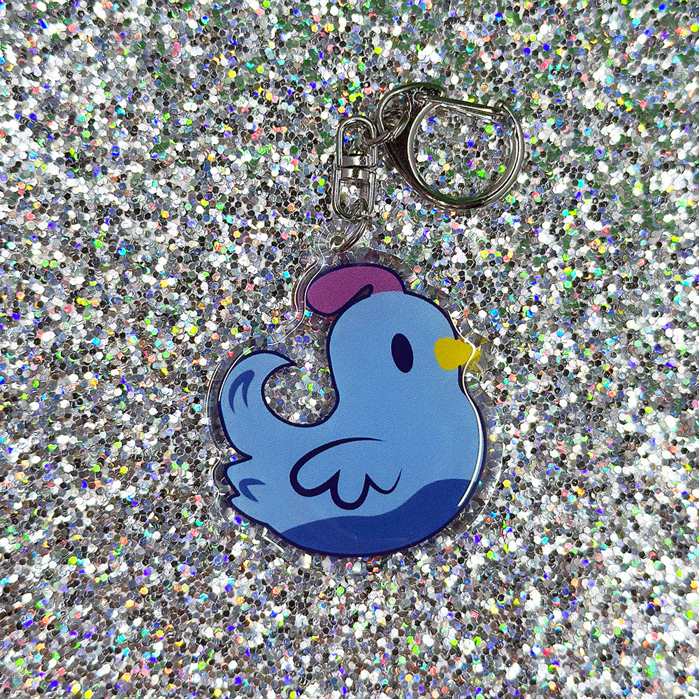 Blue Chicken Keychain