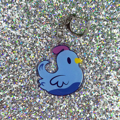 Blue Chicken Keychain