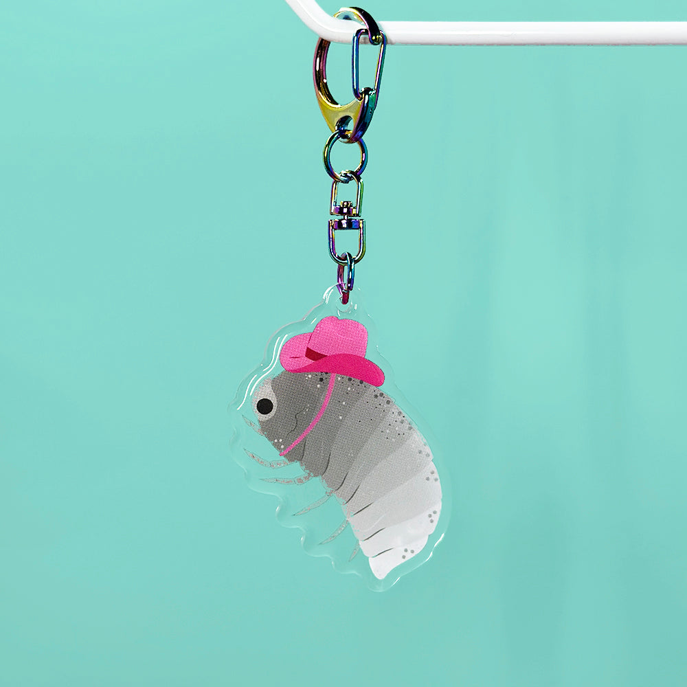 Pink Isopod Club Keychain