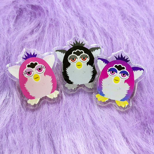 Creepy Fuzzball Acrylic Pins