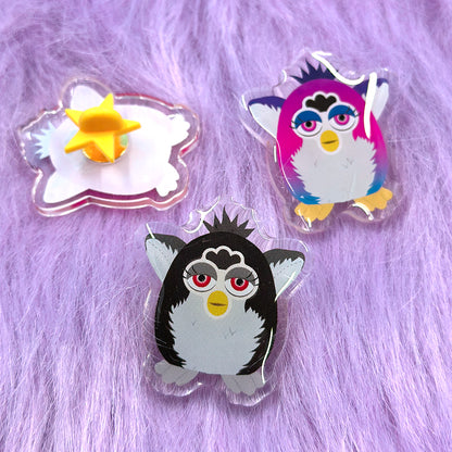 Creepy Fuzzball Acrylic Pins