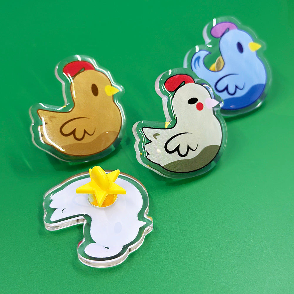 Happy Chickens Acrylic Pins