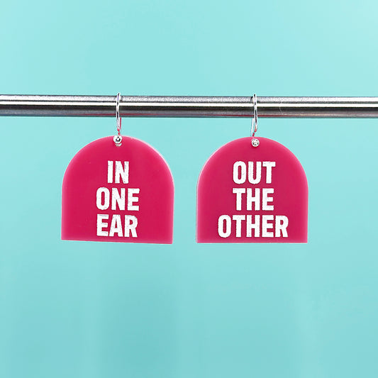 In One Ear, Out the Other Earrings - Pink