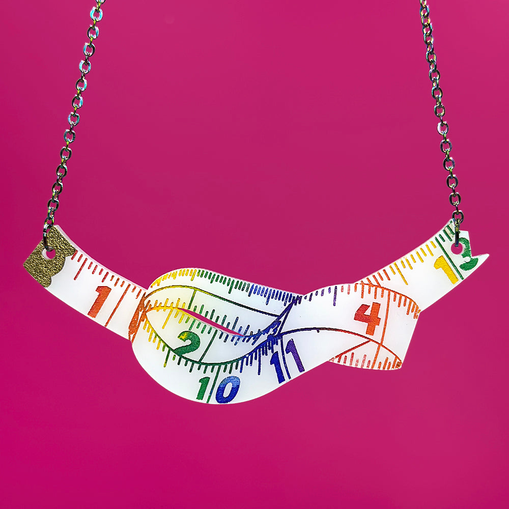 Measuring Tape Necklace - One of a Kind Rainbow