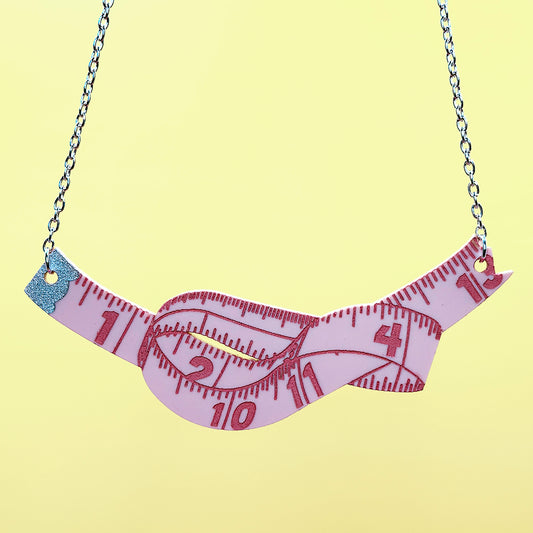 Measuring Tape Necklace - Light Pink