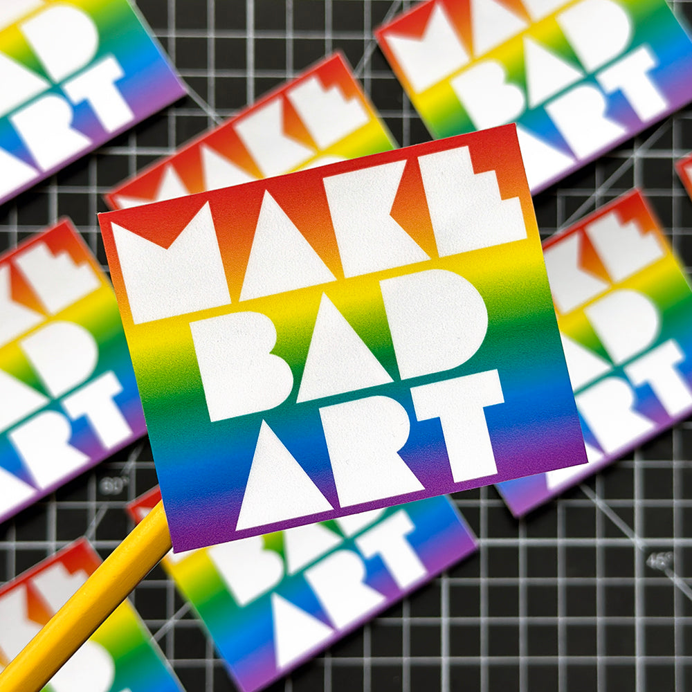Make Bad Art Vinyl Sticker in Rainbow