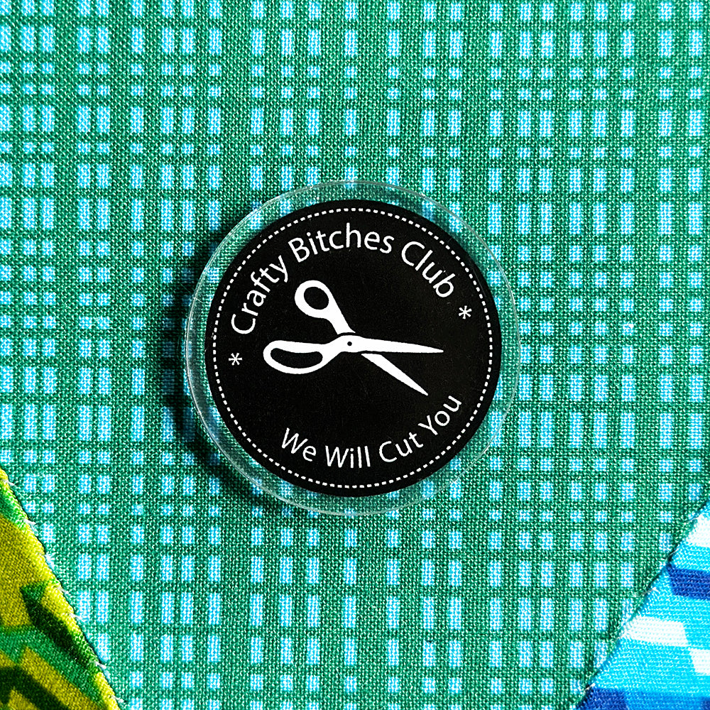 Crafty Bitches Club Acrylic Pin in Black