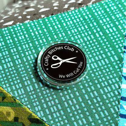 Crafty Bitches Club Acrylic Pin in Black