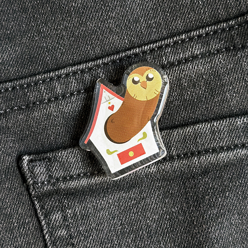 Porta-Hooty Acrylic Pin