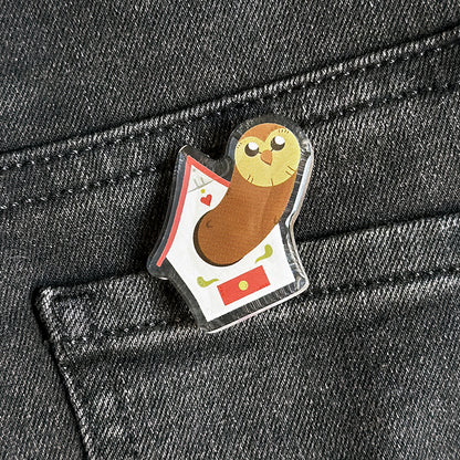 Porta-Hooty Acrylic Pin