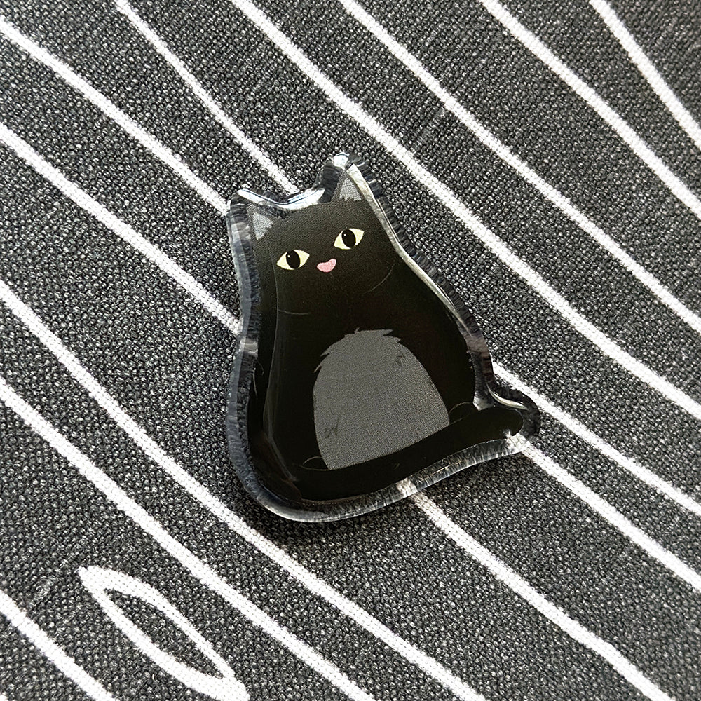 Black Cat Acrylic Pin