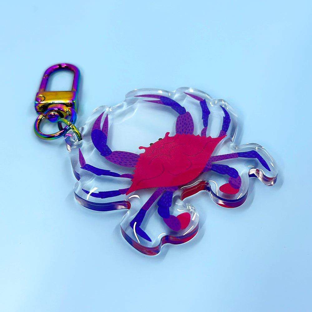 PRIDE Crab Acrylic Keychain - Bi