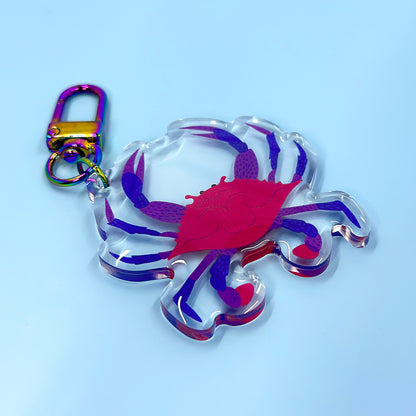 PRIDE Crab Acrylic Keychain - Bi