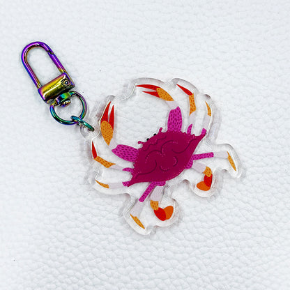 PRIDE Crab Acrylic Keychain - Lesbian