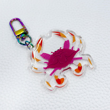 PRIDE Crab Acrylic Keychain - Lesbian