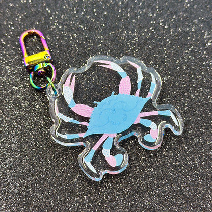 PRIDE Crab Acrylic Keychain - Trans
