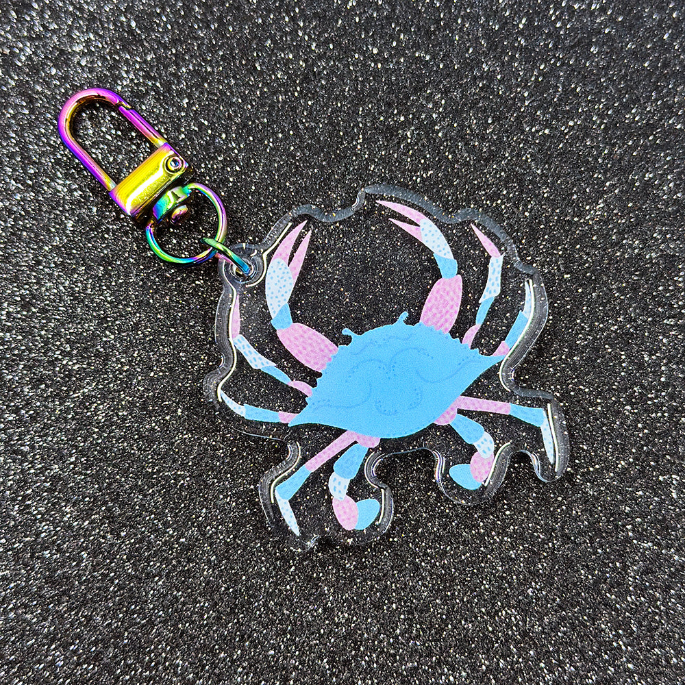 PRIDE Crab Acrylic Keychain - Trans