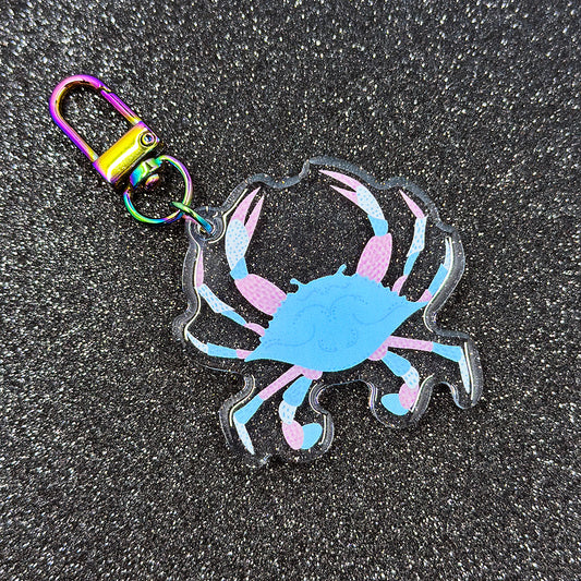 PRIDE Crab Acrylic Keychain - Trans