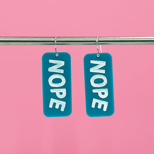 Nope Earrings - Dark Teal