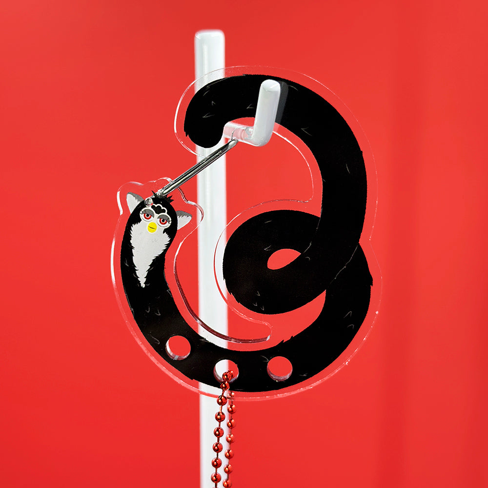 Long Creepy Fuzzball Acrylic Carabiner