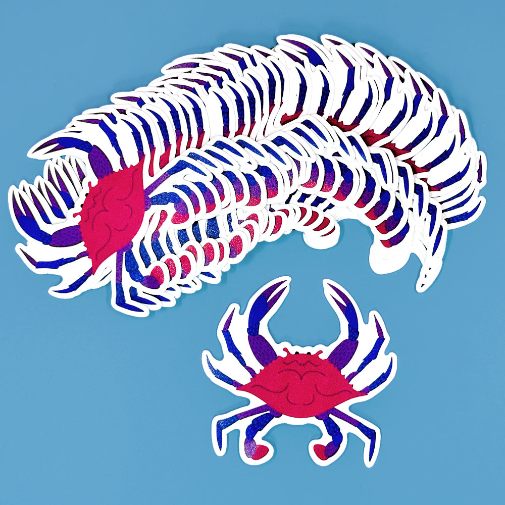 Bi Pride Crab Vinyl Sticker