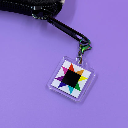 Quilty Zipper Charm - Rainbow