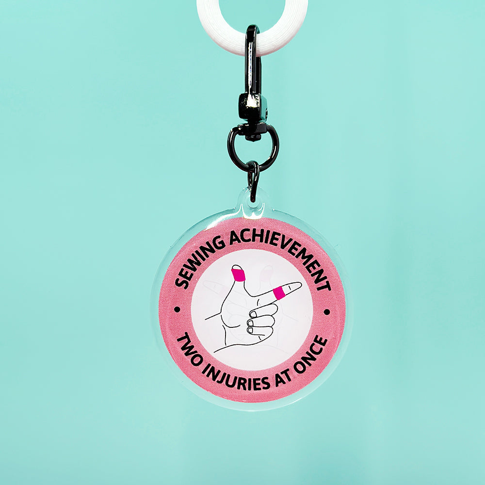 Sewing Achievement Keychain - Two Injuries At Once