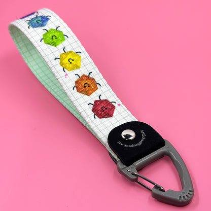 A Rainbow Dice Keyfob